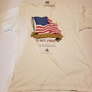 Men's white Freedom is not Free size L fruit of the loom Disabled Veterans  tee